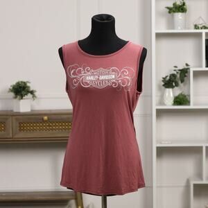 Rare Vintage Harley-Davidson Mauve Sequin Logo Tank Top NWT Y2K Biker Glam Large